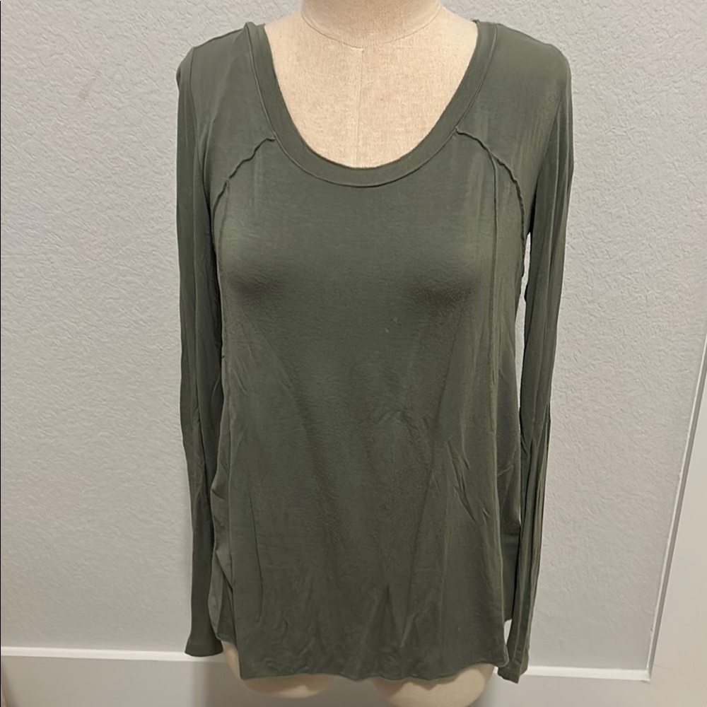 Olive Green Long Sleeve Top